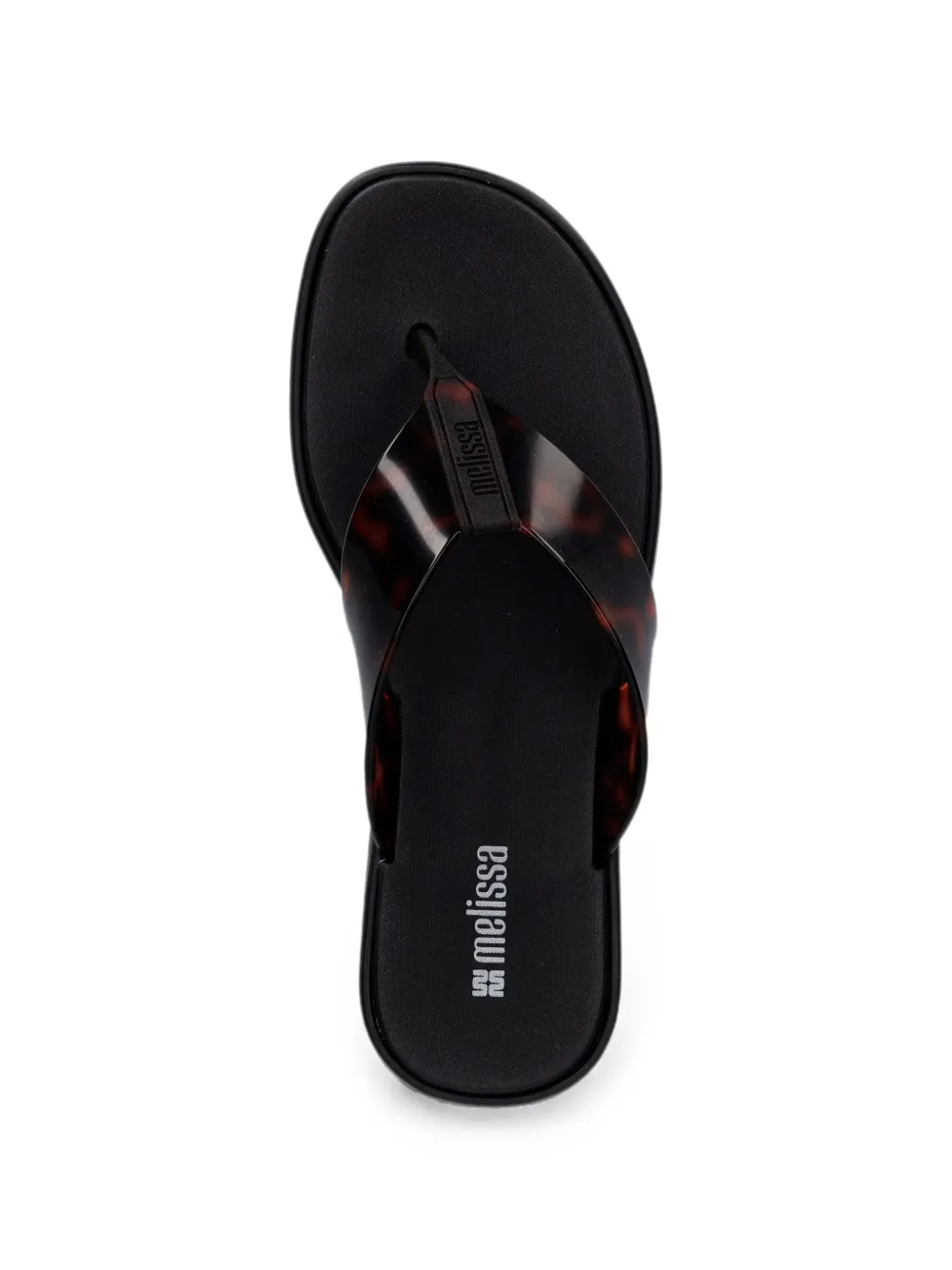Melissa tortoiseshell-effect platform flip-flops Zwart