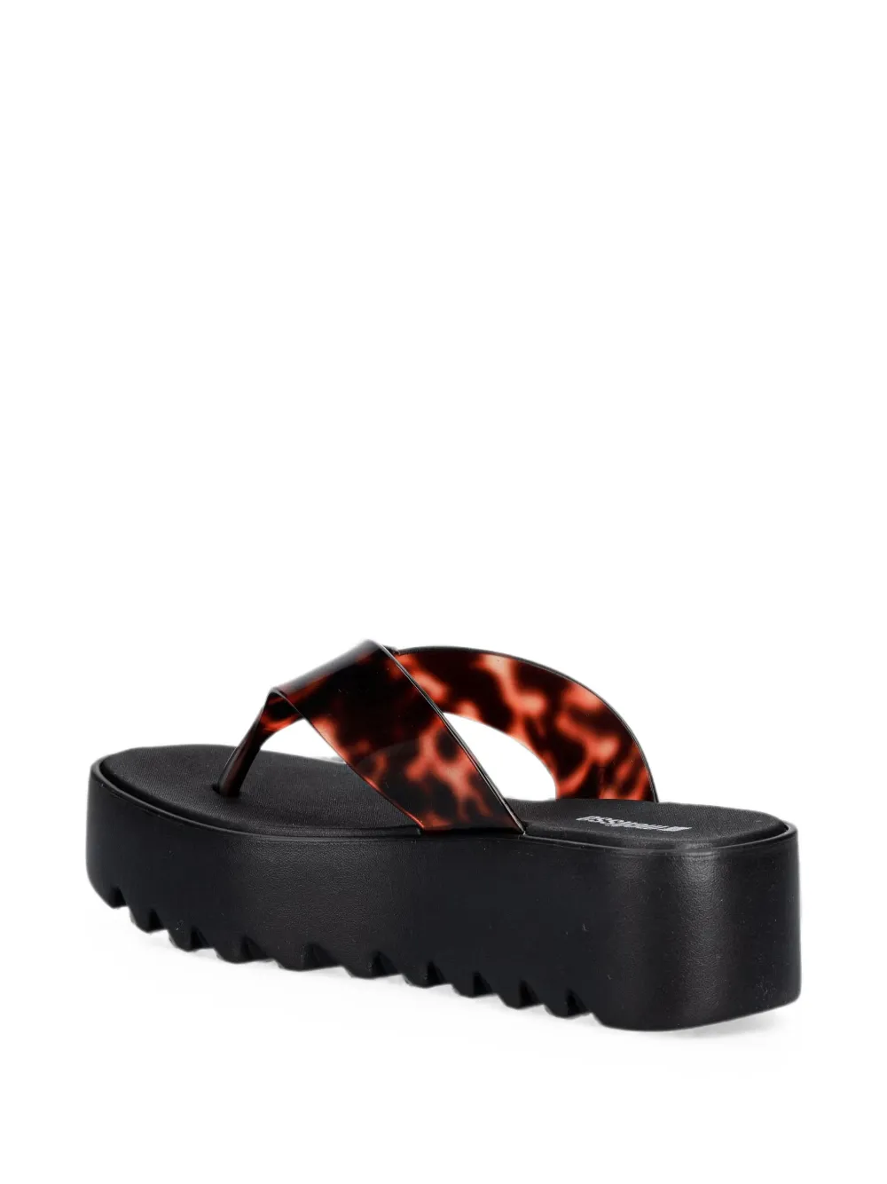 Melissa tortoiseshell-effect platform flip-flops Zwart