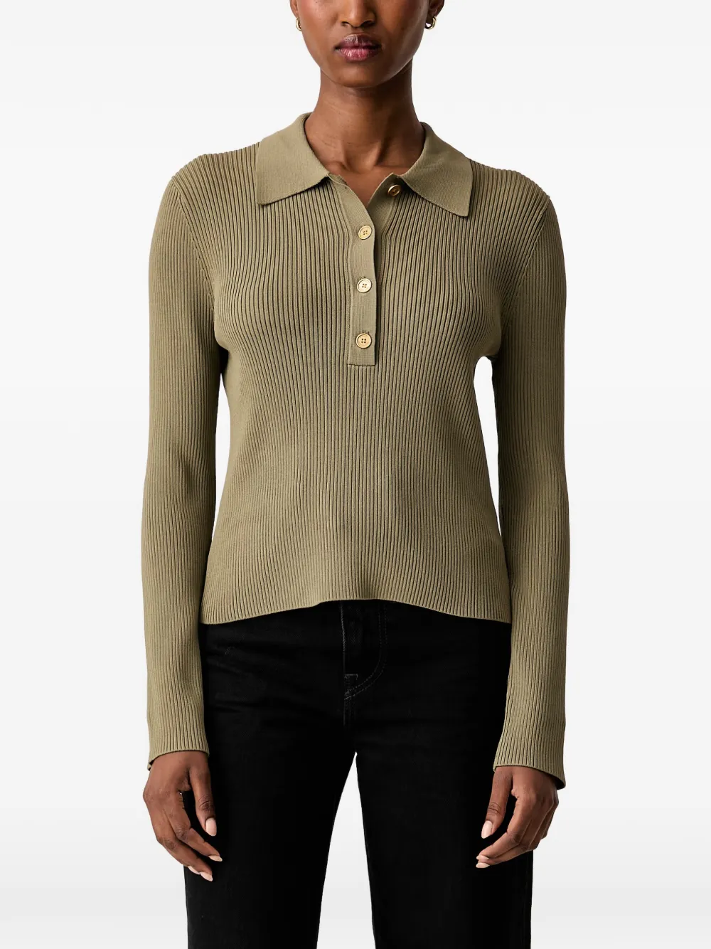 Michael Michael Kors ribbed-knit polo sweater - Verde