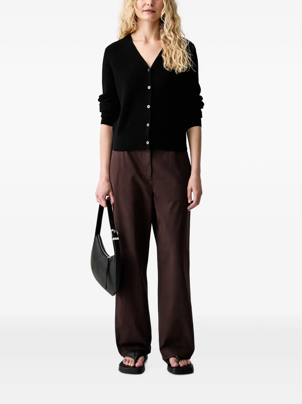 Marc O'Polo Geribbeld vest Zwart