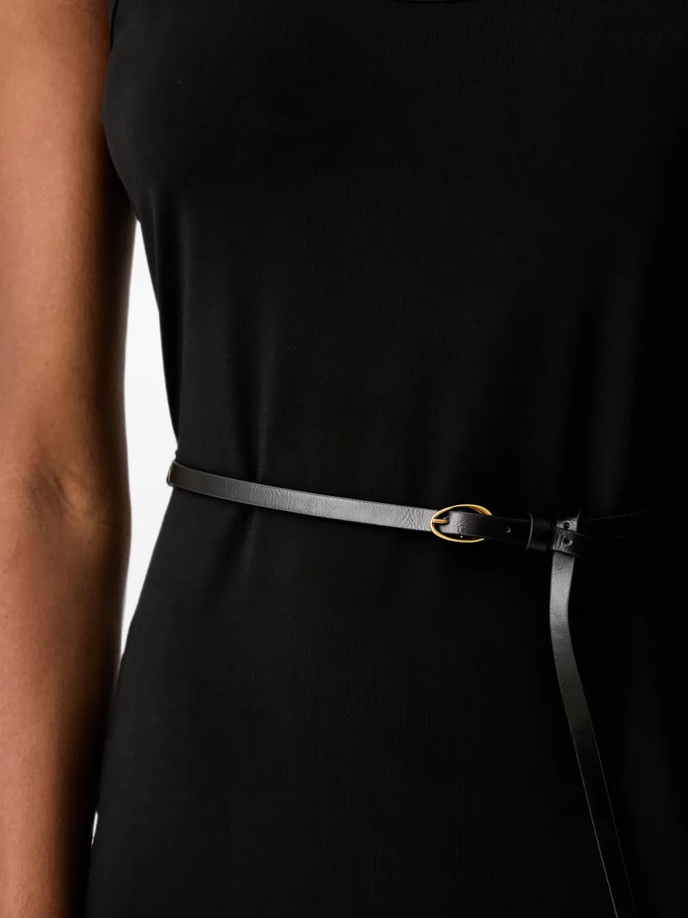 Michael Kors belted racerback dress Zwart