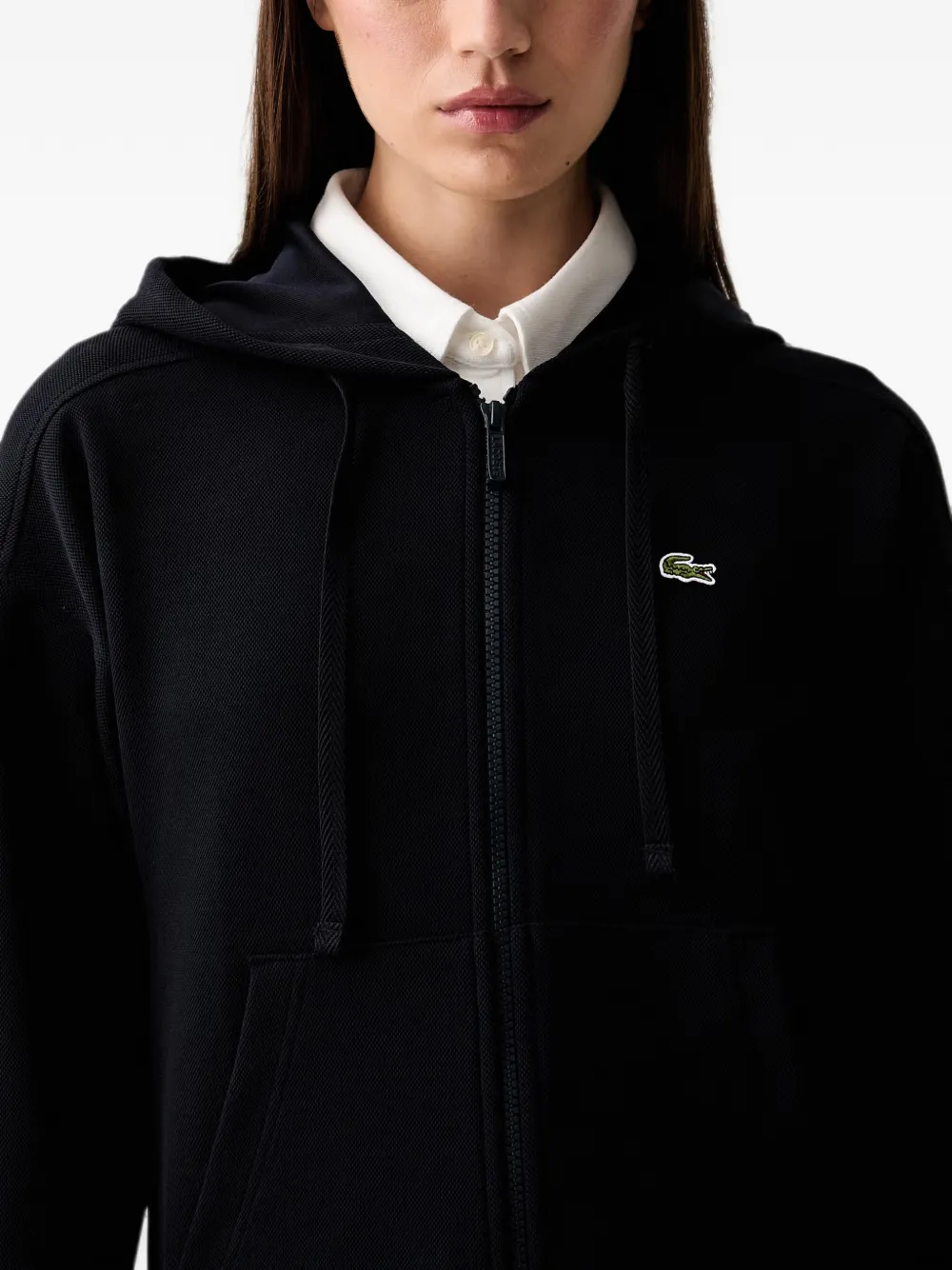 Lacoste Hoodie met logopatch Zwart
