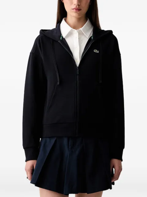 Lacoste logo-patch zip-up hoodie