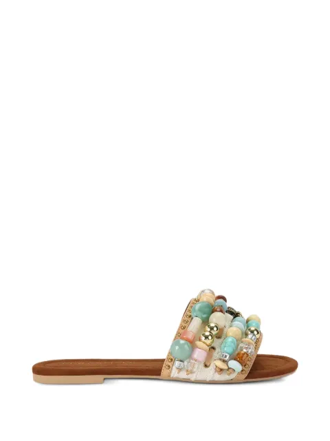 Kurt Geiger London bead-embellished Eagle-plaque slides