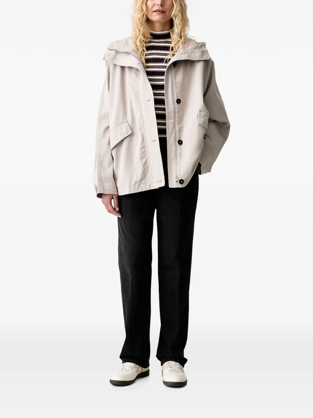 Marc O'polo Hooded Button-front Jacket In Multi