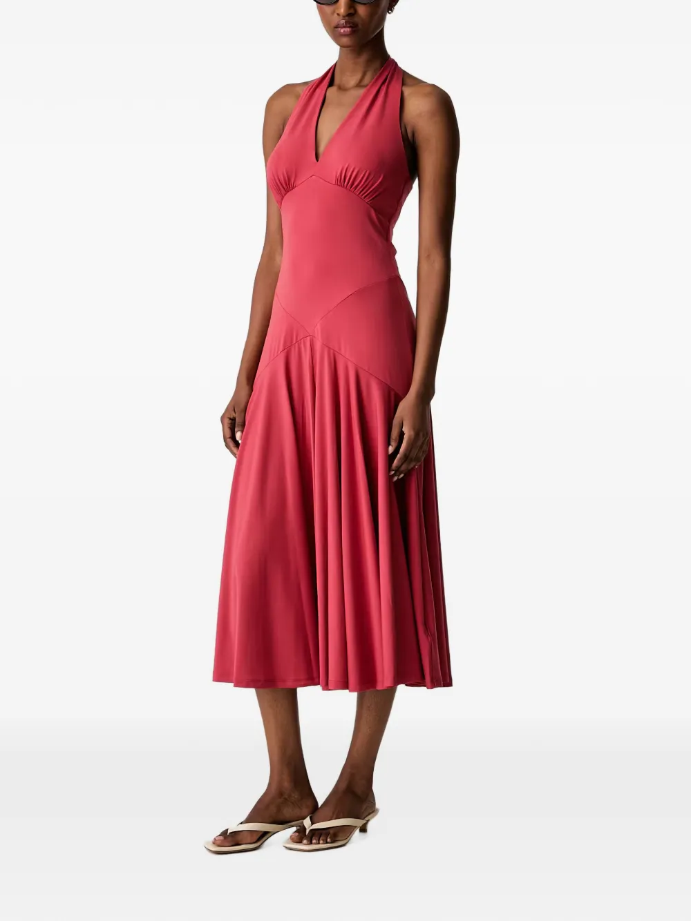 Michael Kors Stretch matte jersey midi-jurk Rood