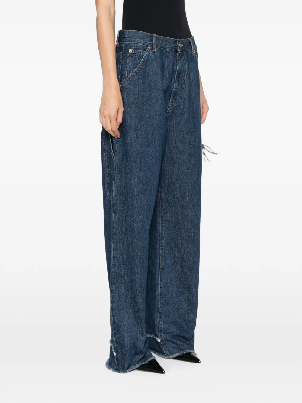 DARKPARK Gerafelde jeans Blauw