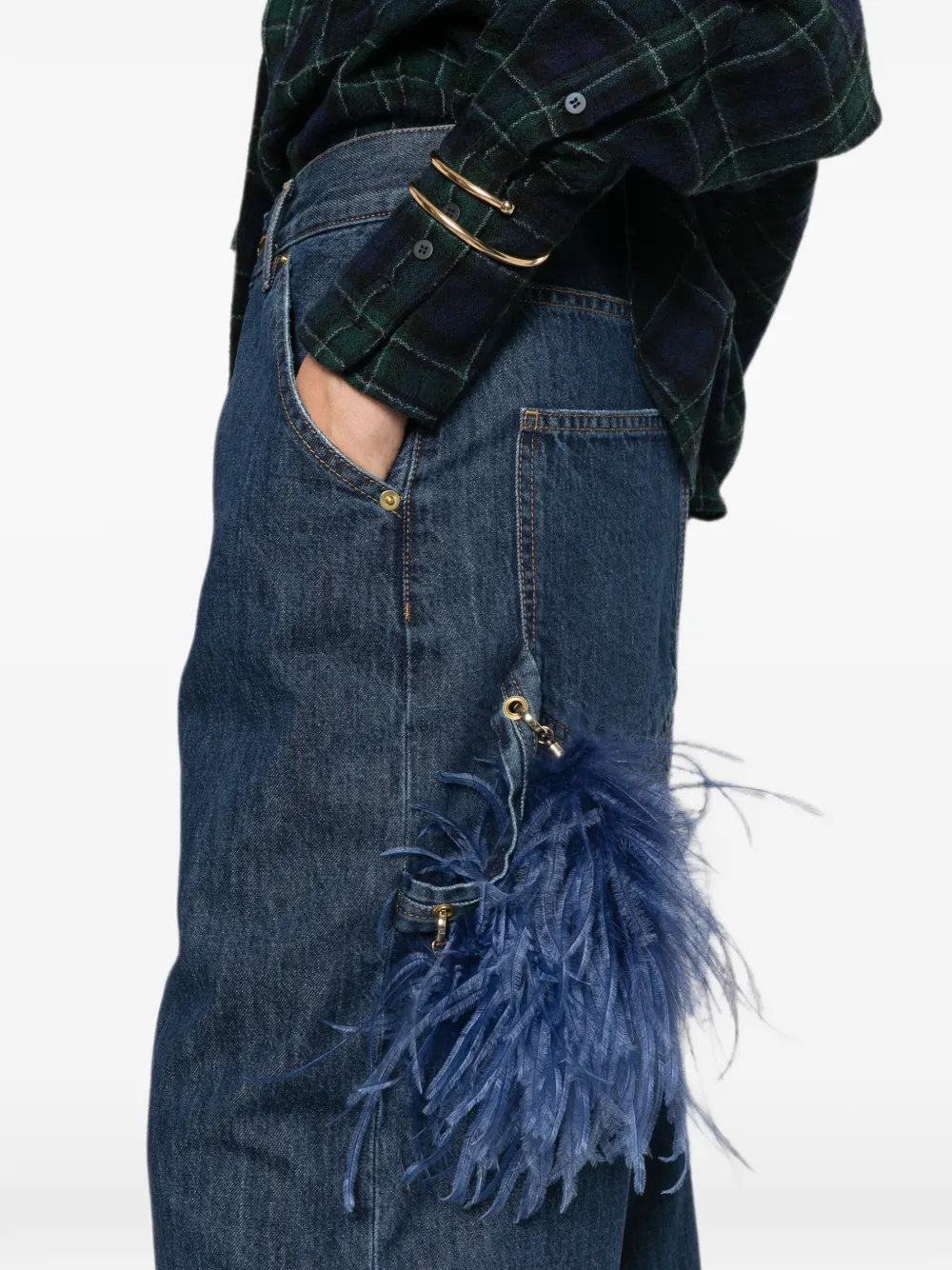 DARKPARK Gerafelde jeans Blauw