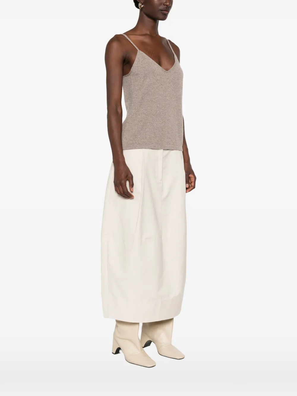 BOMPARD Kasjmier tanktop met V-hals Beige