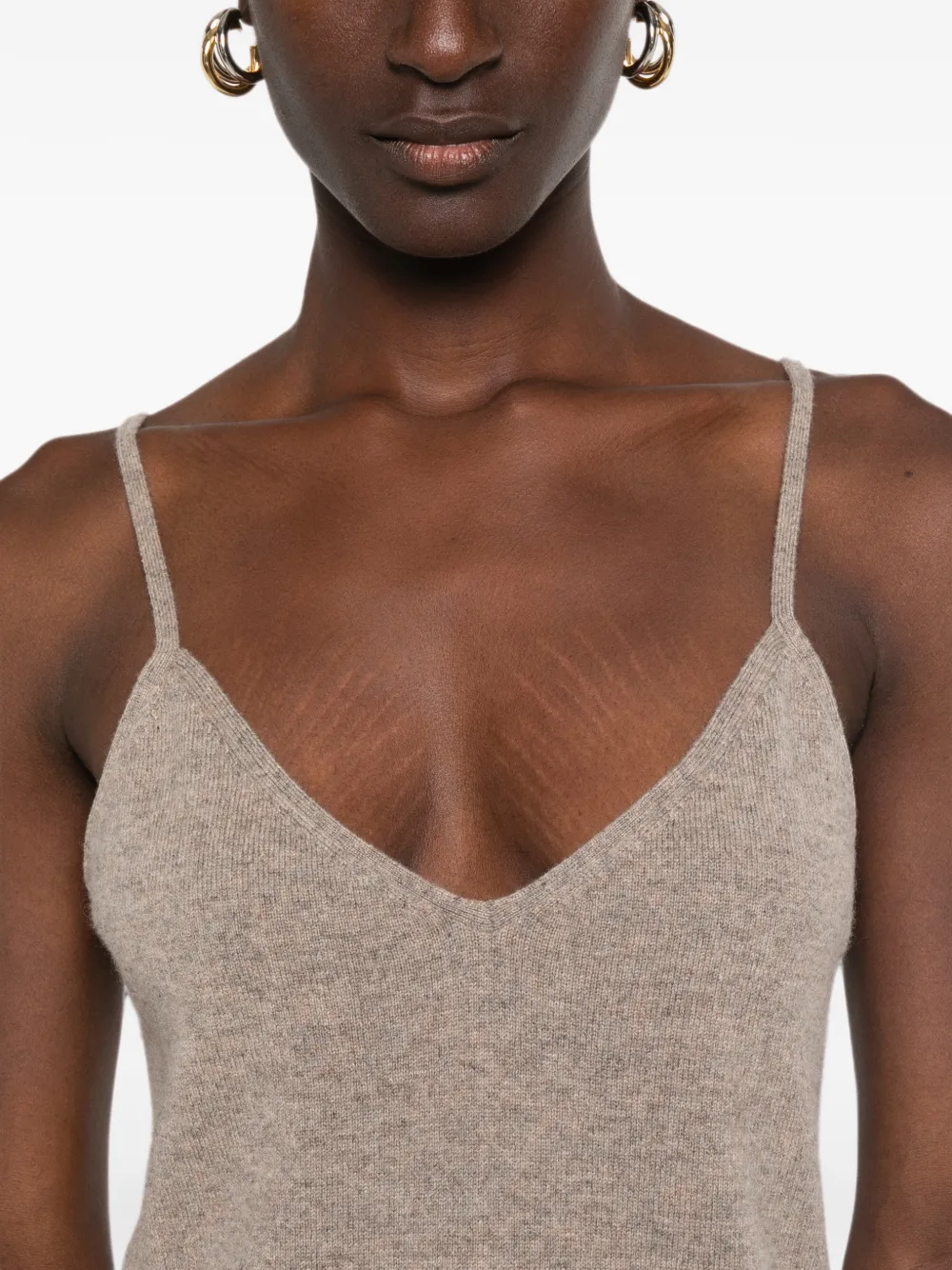 BOMPARD Kasjmier tanktop met V-hals Beige
