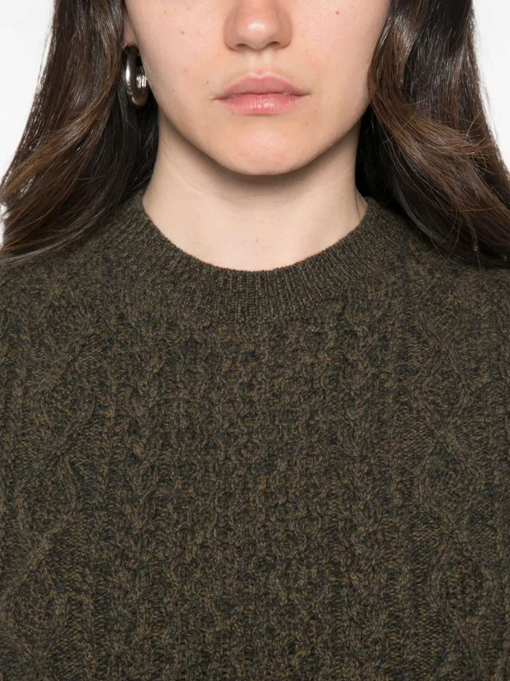 BOMPARD Kabelgebreide spencer Groen