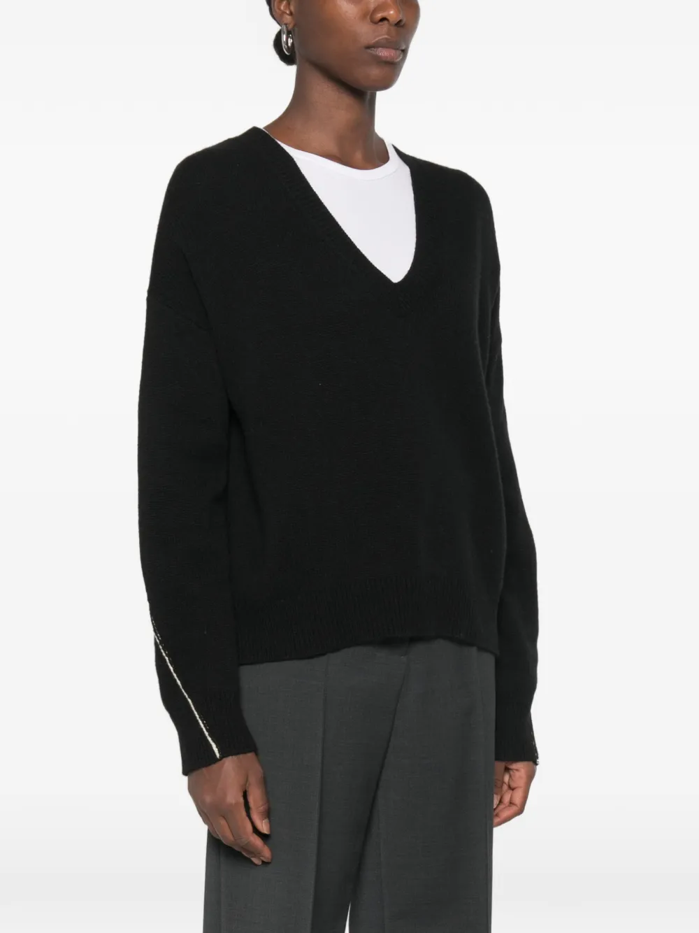 BOMPARD V-neck cashmere sweater Zwart