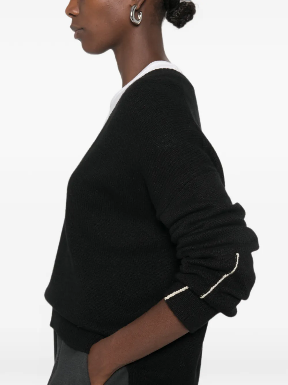 BOMPARD V-neck cashmere sweater Zwart