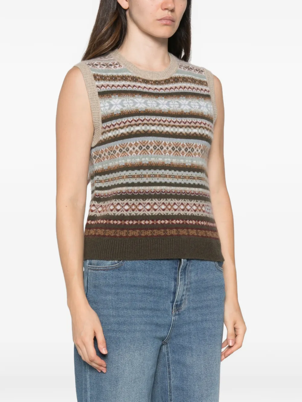 BOMPARD Top met ronde hals Beige