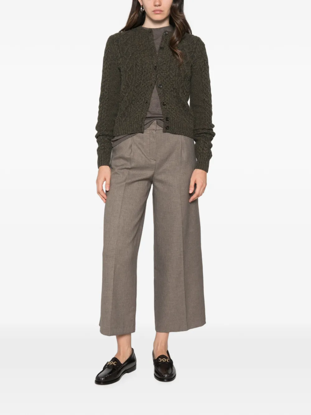 BOMPARD Kabelgebreid vest Groen