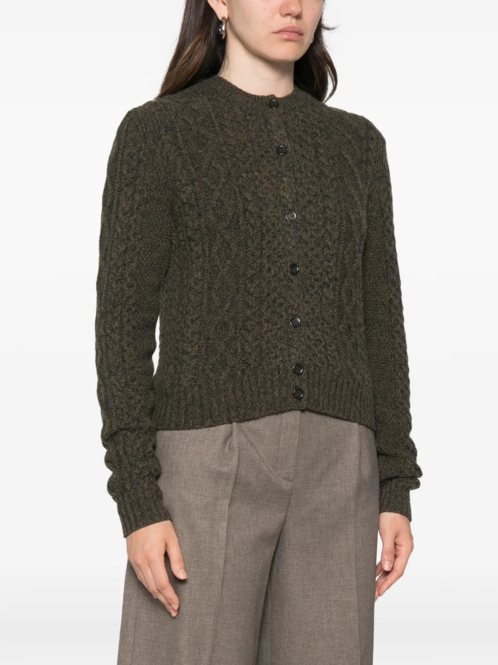 BOMPARD Kabelgebreid vest Groen
