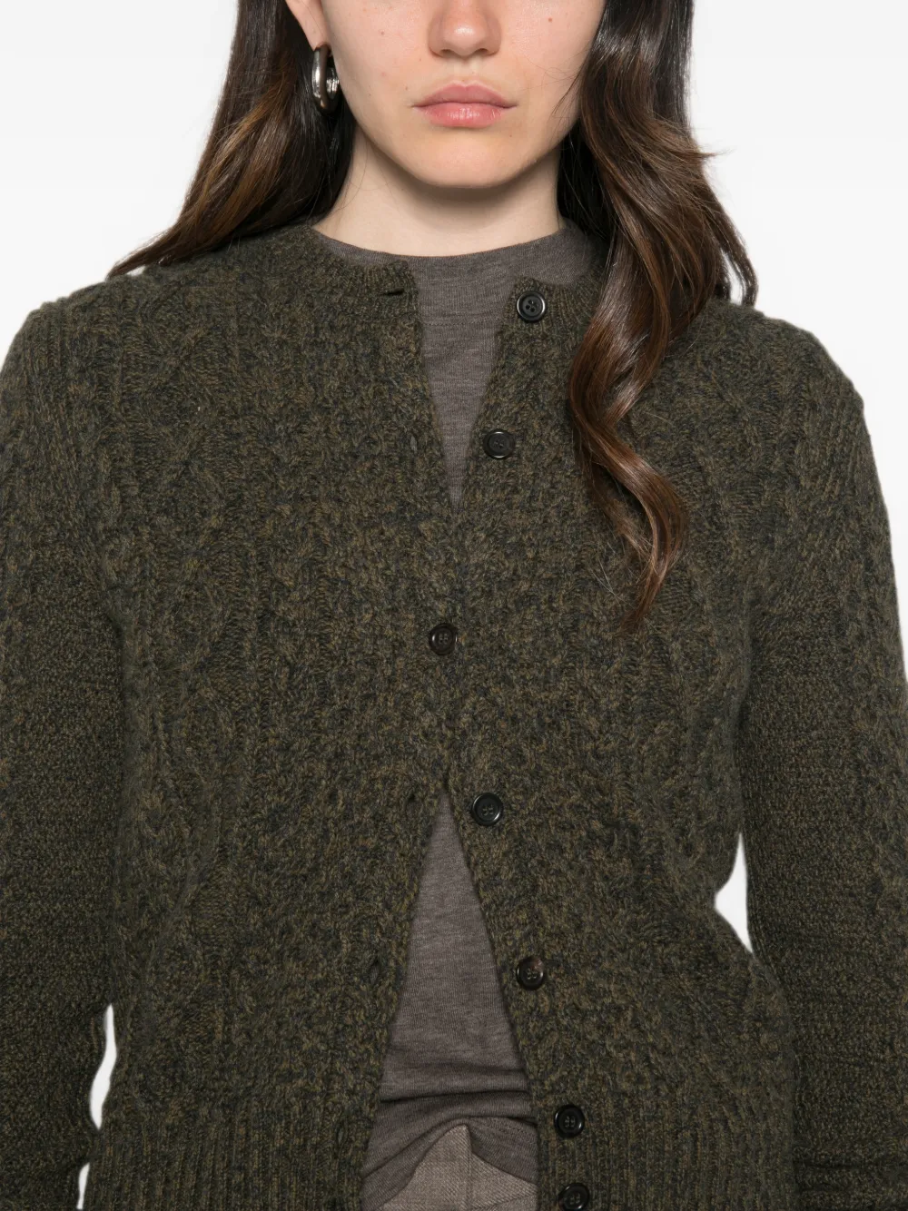 BOMPARD Kabelgebreid vest Groen