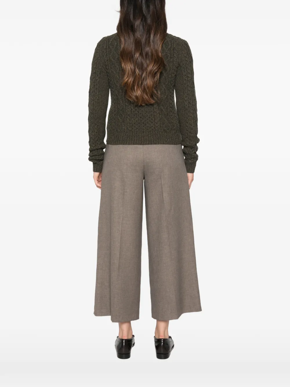 BOMPARD Kabelgebreid vest Groen