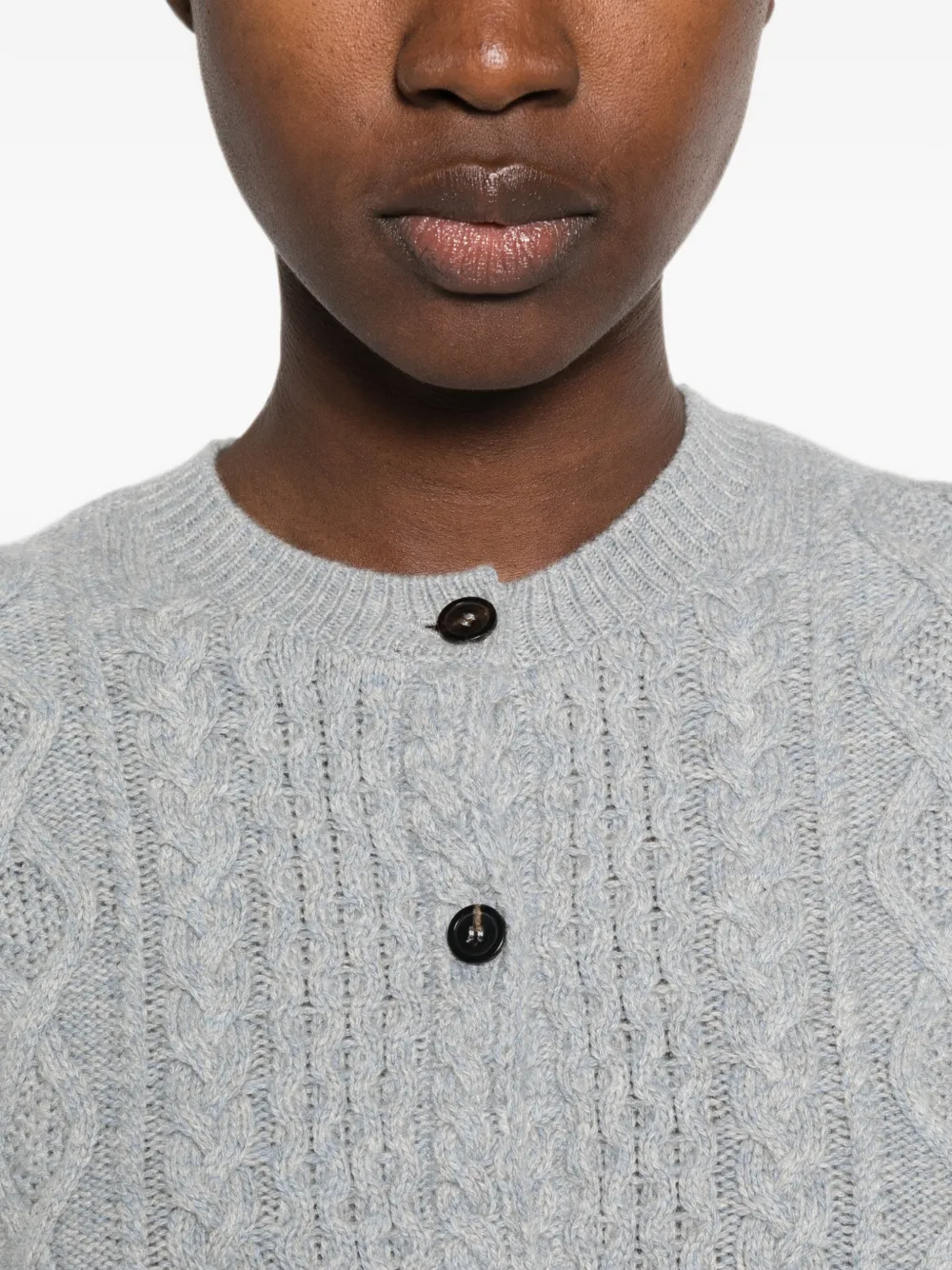 BOMPARD Kabelgebreid vest Blauw