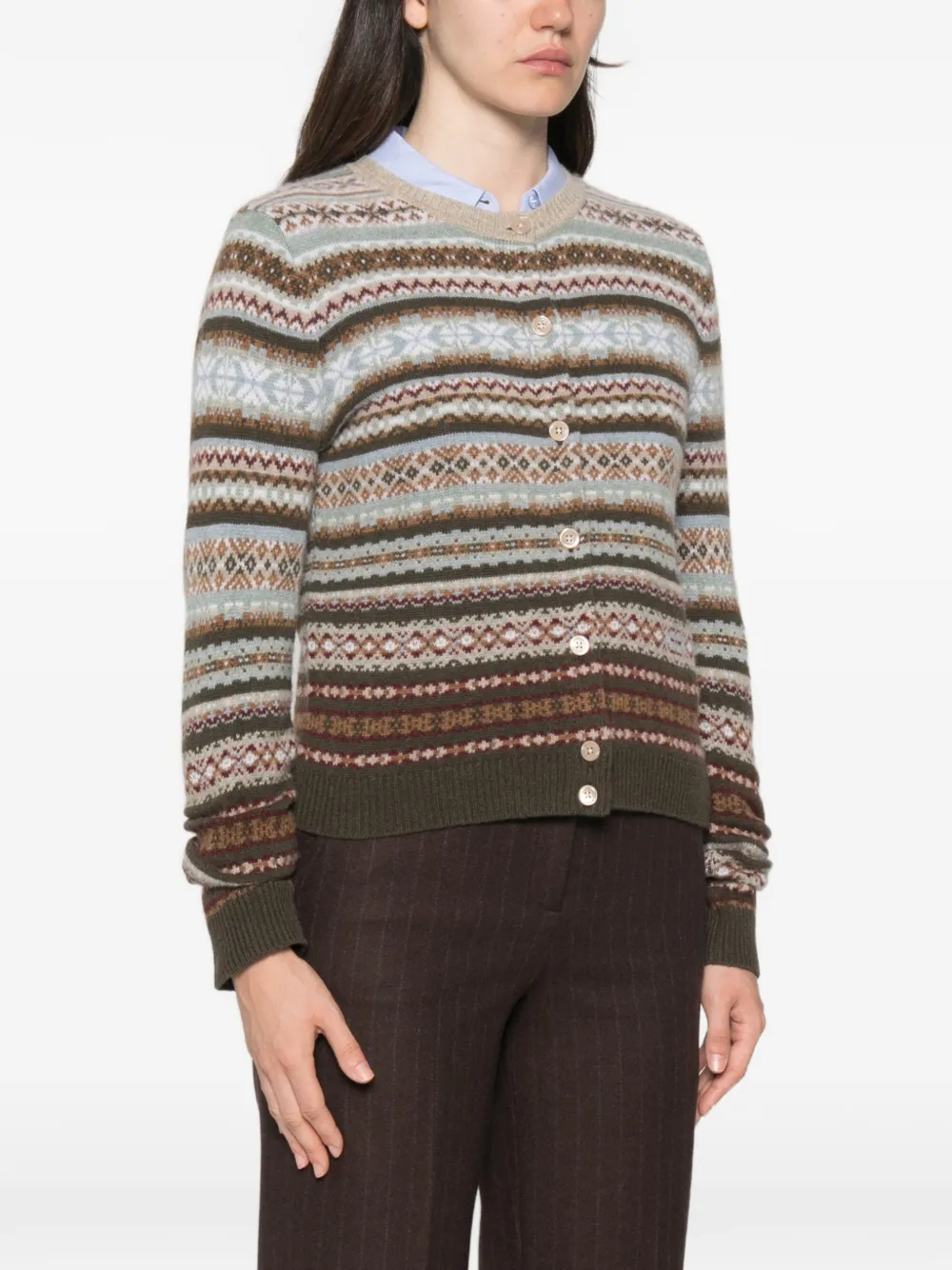 BOMPARD Fair Isle kasjmier vest Bruin