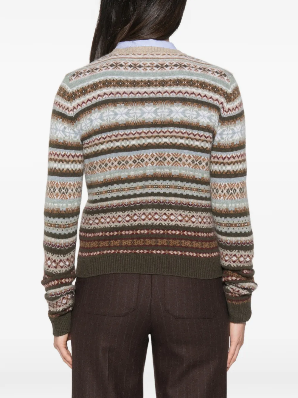 BOMPARD Fair Isle kasjmier vest Bruin