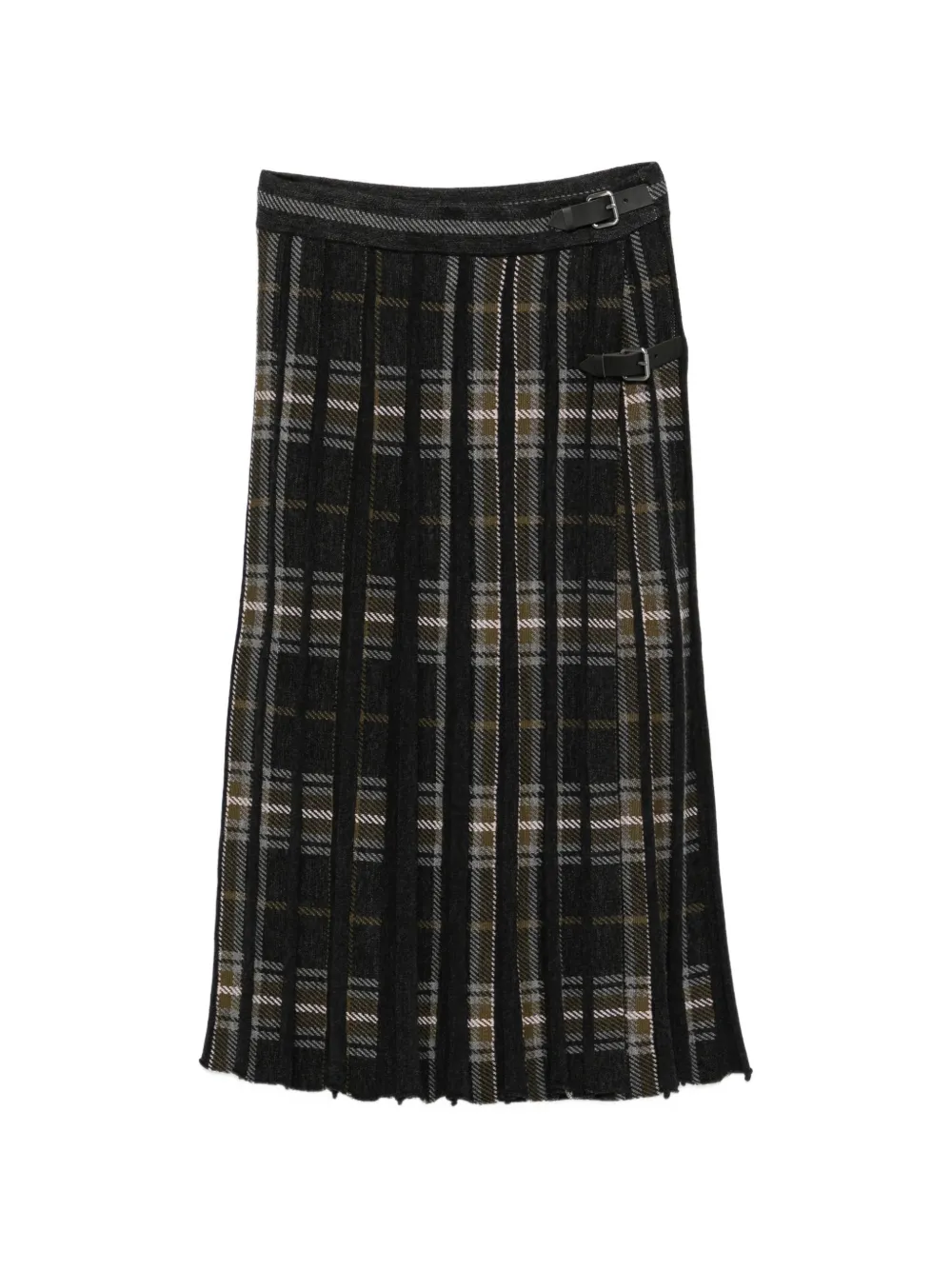 BOMPARD tartan-pattern pleated midi skirt - Grau