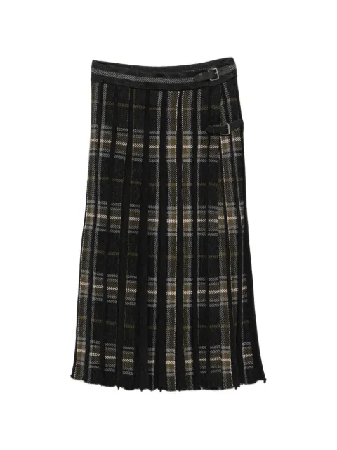 BOMPARD tartan-pattern pleated midi skirt