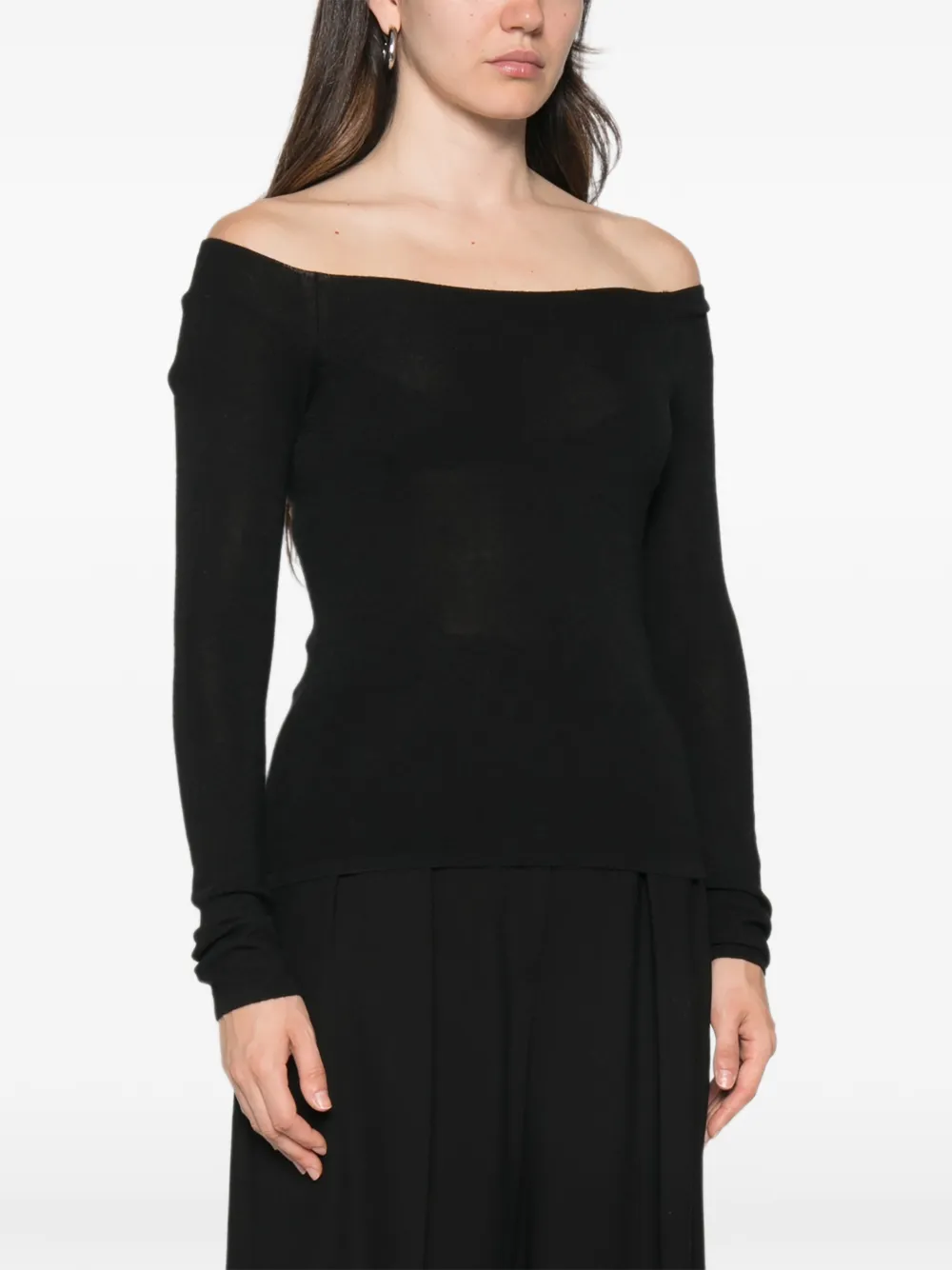 BOMPARD Naadloos Bardot T-shirt Zwart