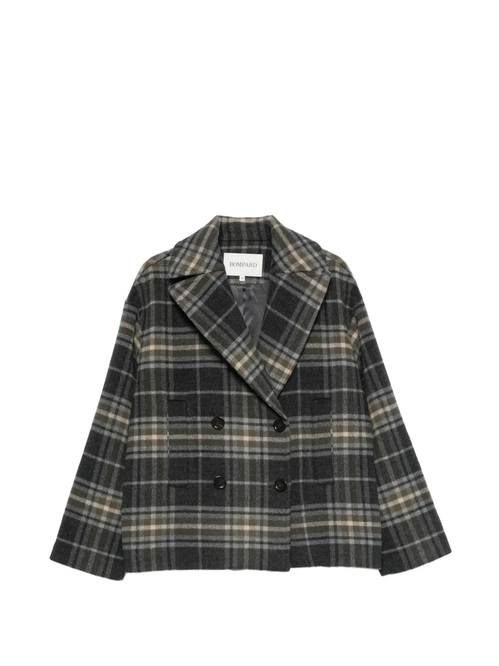Bompard Tartan Double-breasted Jacket In Grey