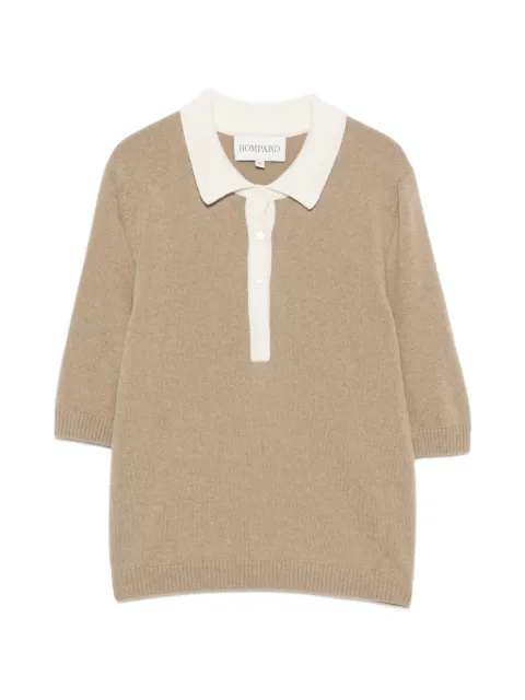 BOMPARD two-tone cashmere polo top