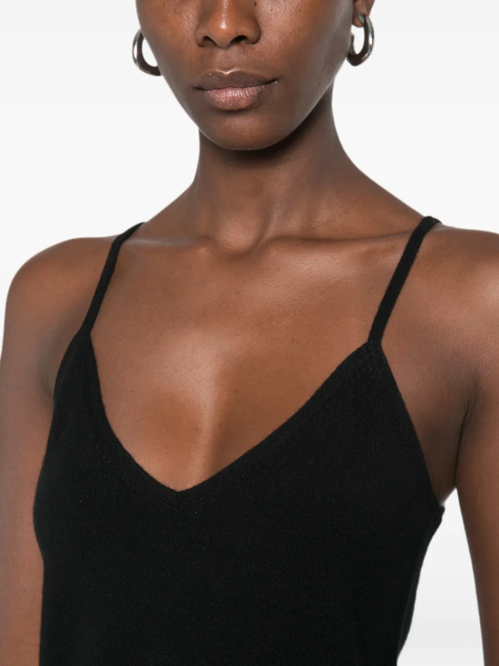 BOMPARD Tanktop met V-hals en spaghettibandjes Zwart