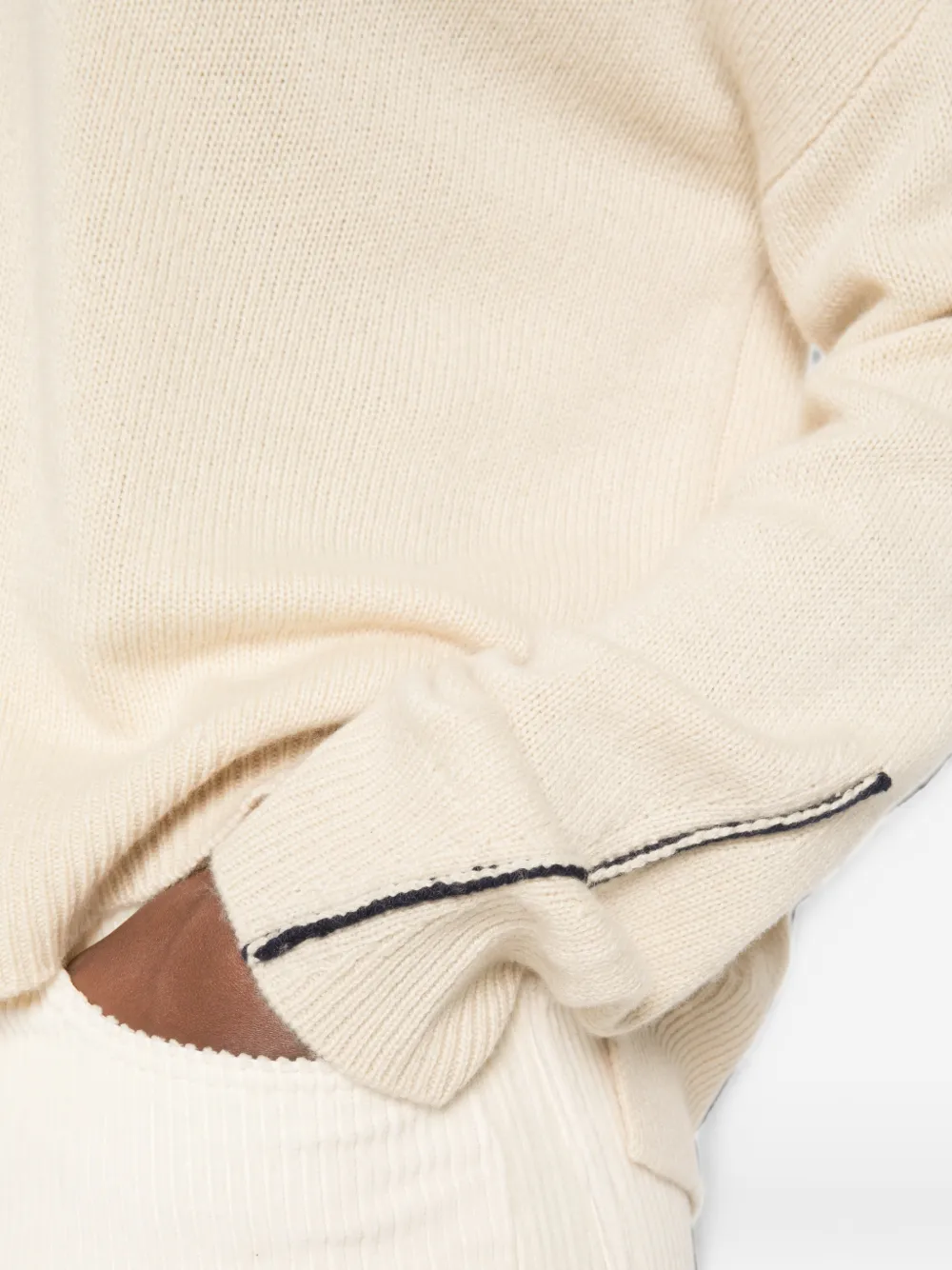 BOMPARD Trui met V-hals en lange mouwen Beige