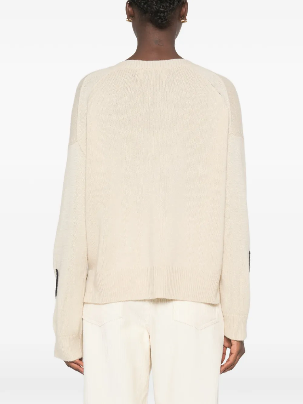 BOMPARD Trui met V-hals en lange mouwen Beige