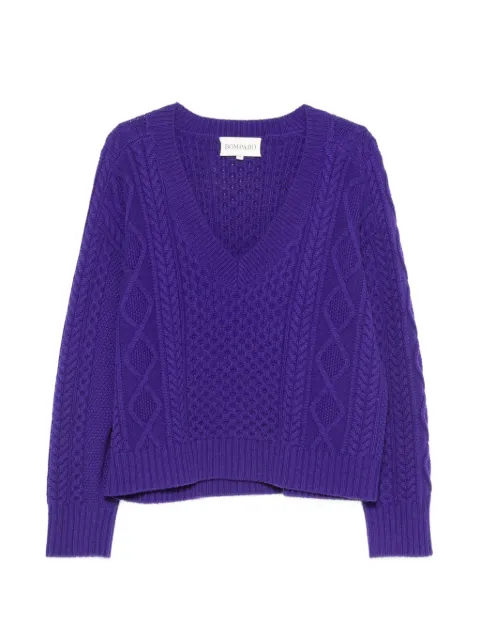 BOMPARD cable-knit V-neck sweater
