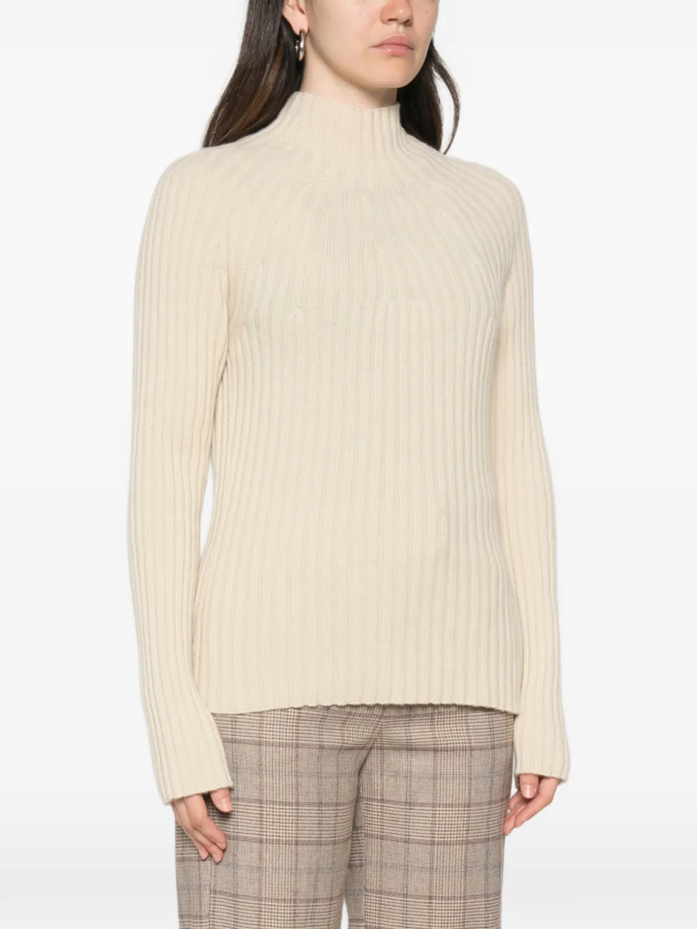 BOMPARD Geribbelde coltrui Beige