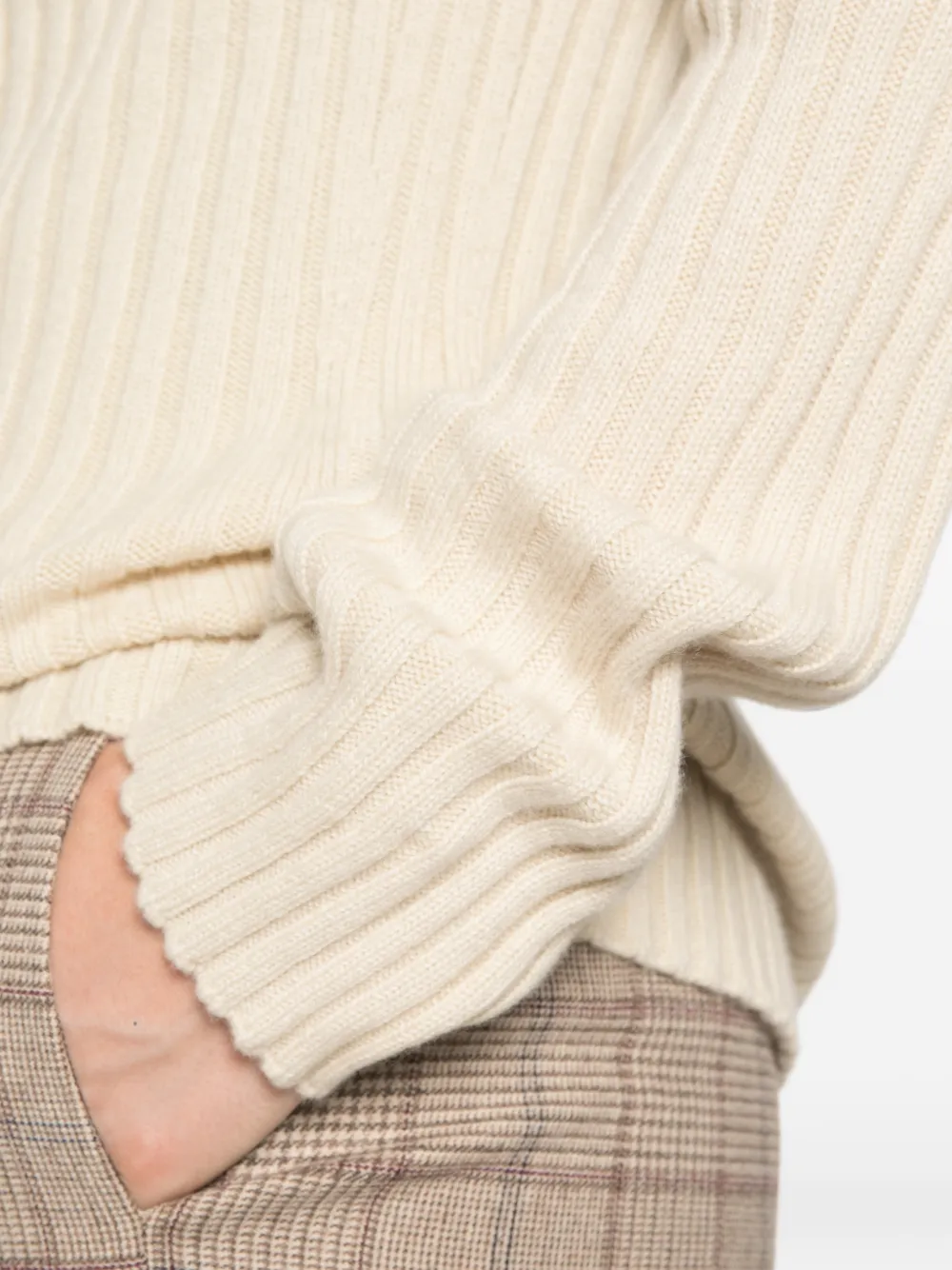 BOMPARD Geribbelde coltrui Beige