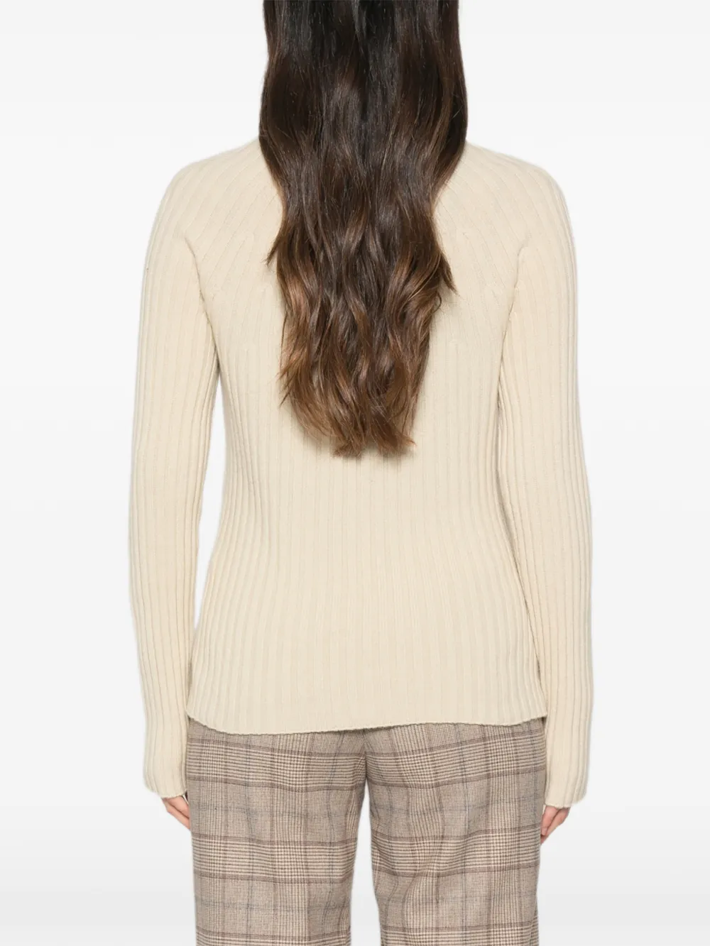 BOMPARD Geribbelde coltrui Beige