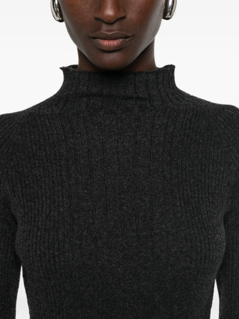 BOMPARD Ribgebreide midi-jurk Grijs