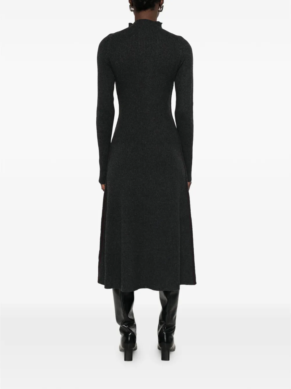 BOMPARD Ribgebreide midi-jurk Grijs