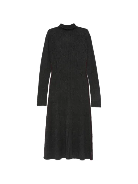 BOMPARD vestido midi tejido de canalé con cuello de tortuga