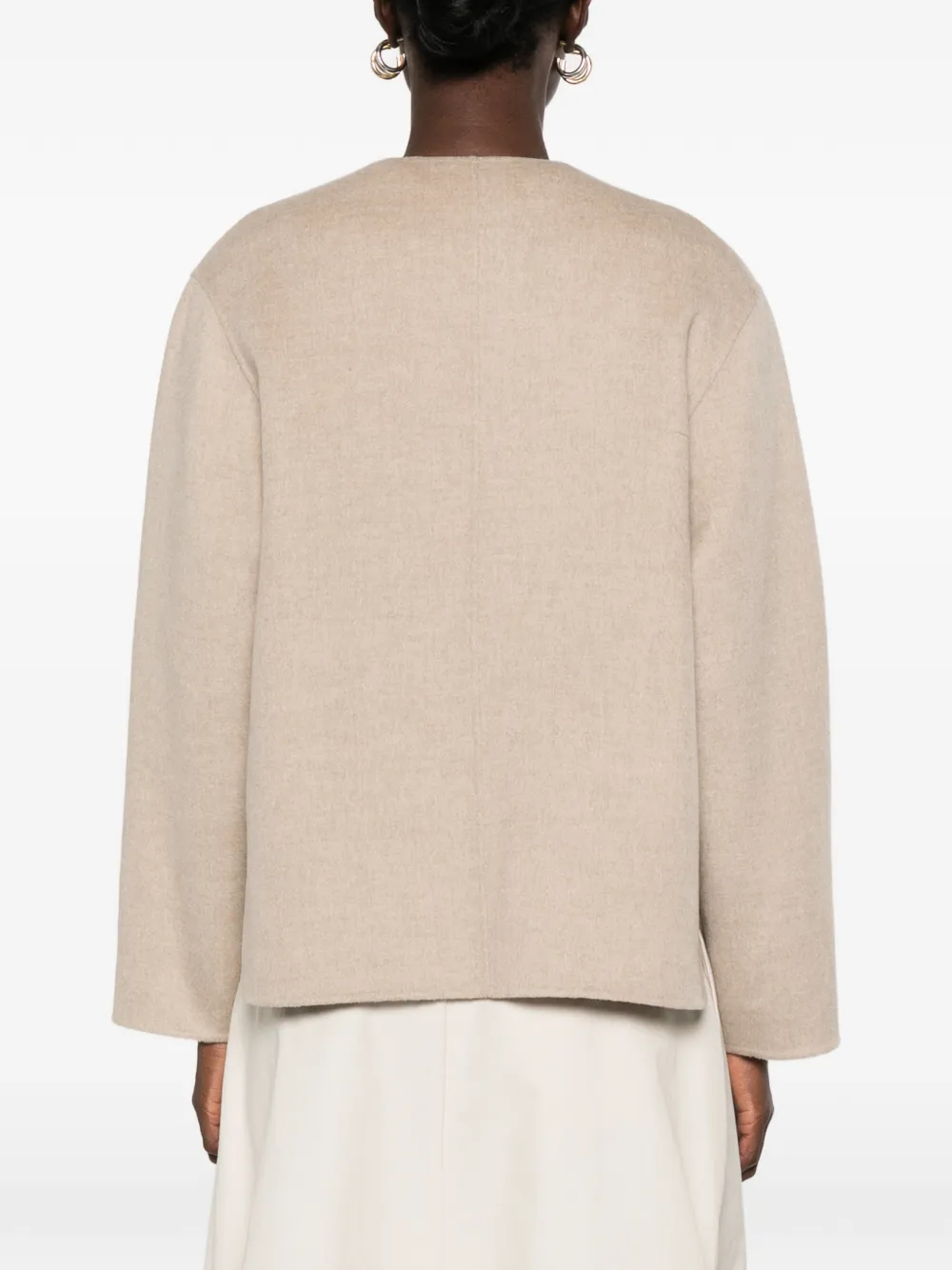 Bompard Collarless Double-sided Jacket In Neutral