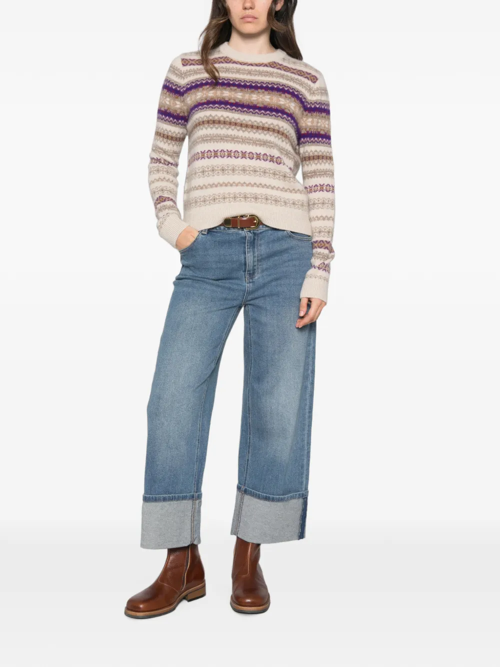 BOMPARD Sweater met ronde hals Beige