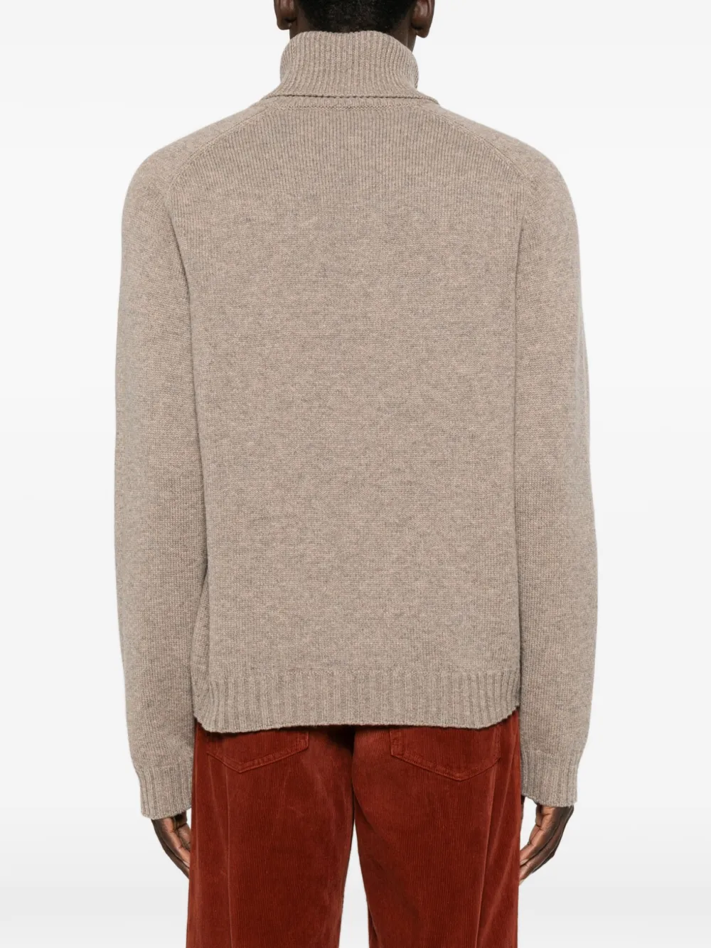 BOMPARD Ruimvallende trui met hoge hals Beige