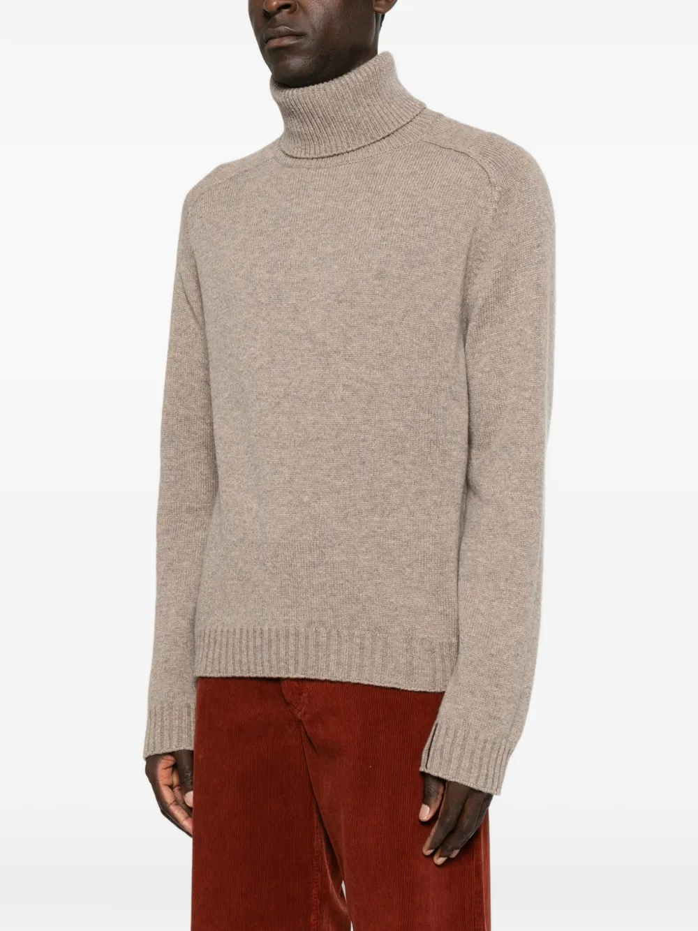 BOMPARD Ruimvallende trui met hoge hals Beige