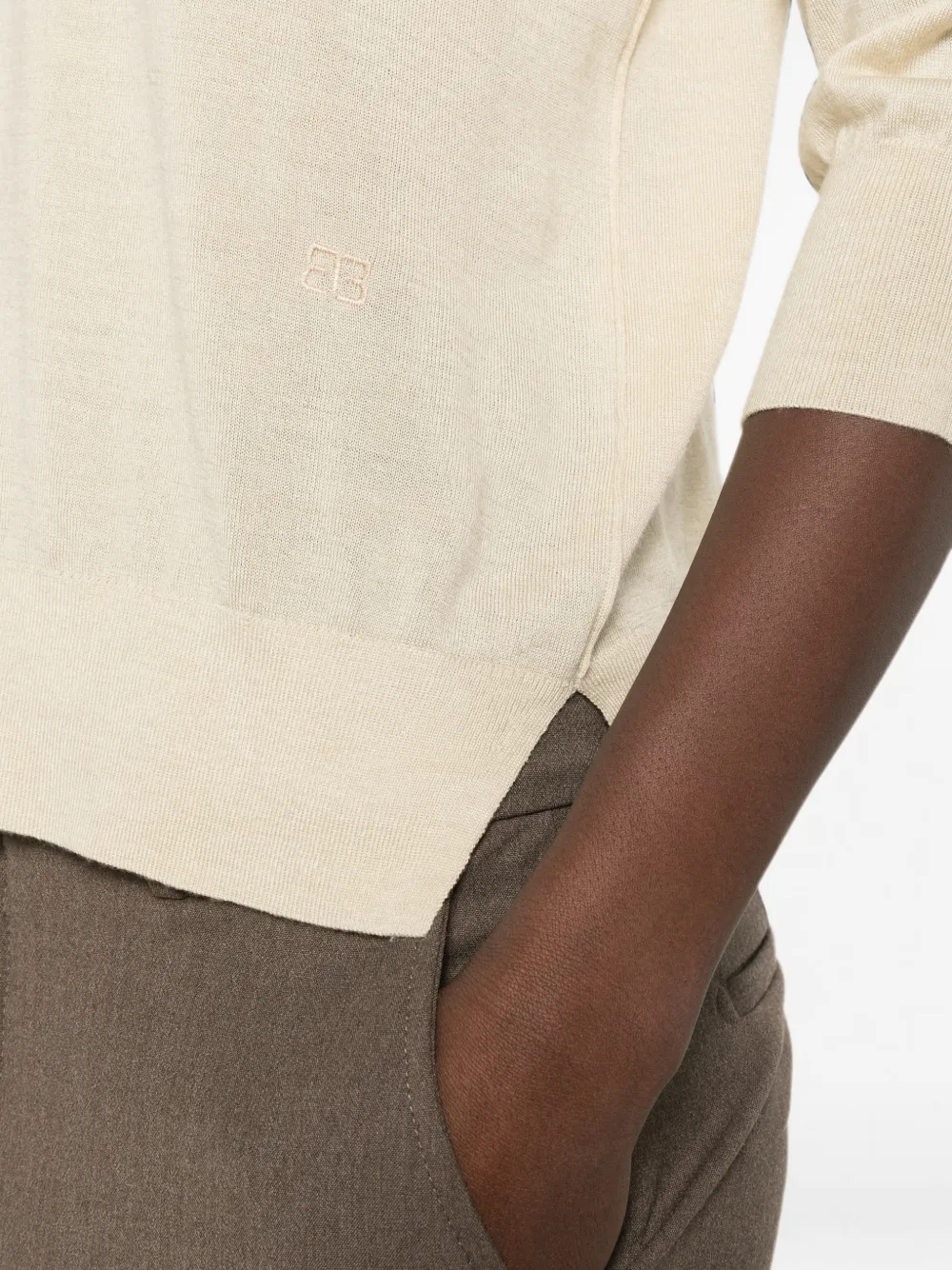 BOMPARD T-shirt met geborduurd logo Beige