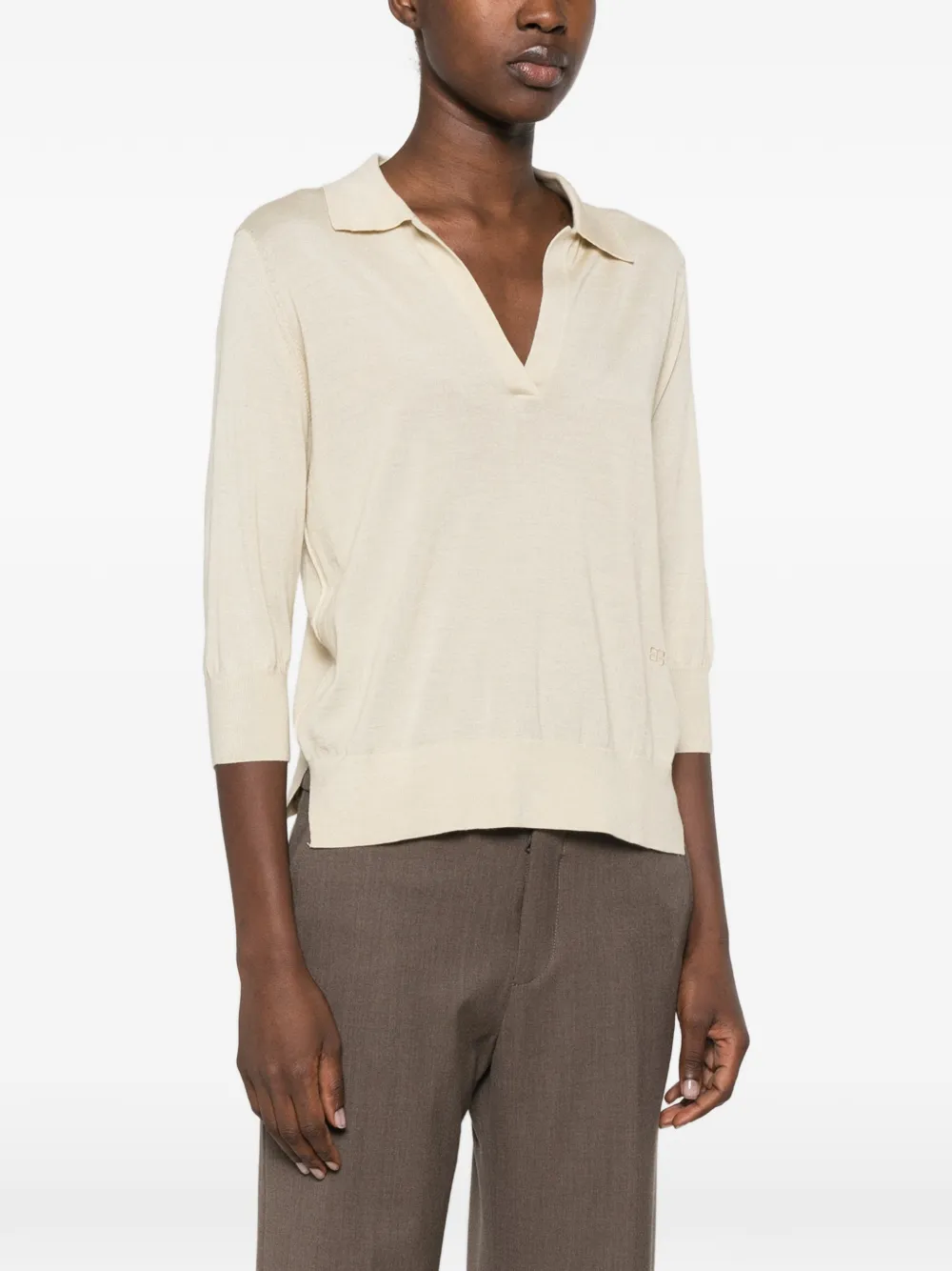BOMPARD T-shirt met geborduurd logo Beige