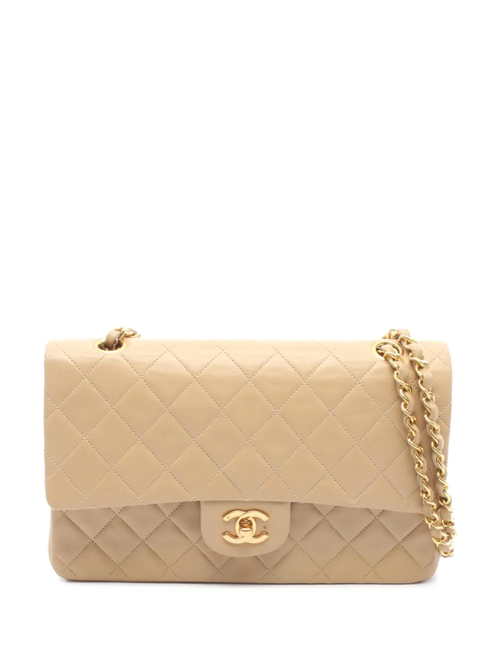 CHANEL Pre-Owned 1989-1991 Medium Classic Lambskin Double Flap shoulder bag - Nude