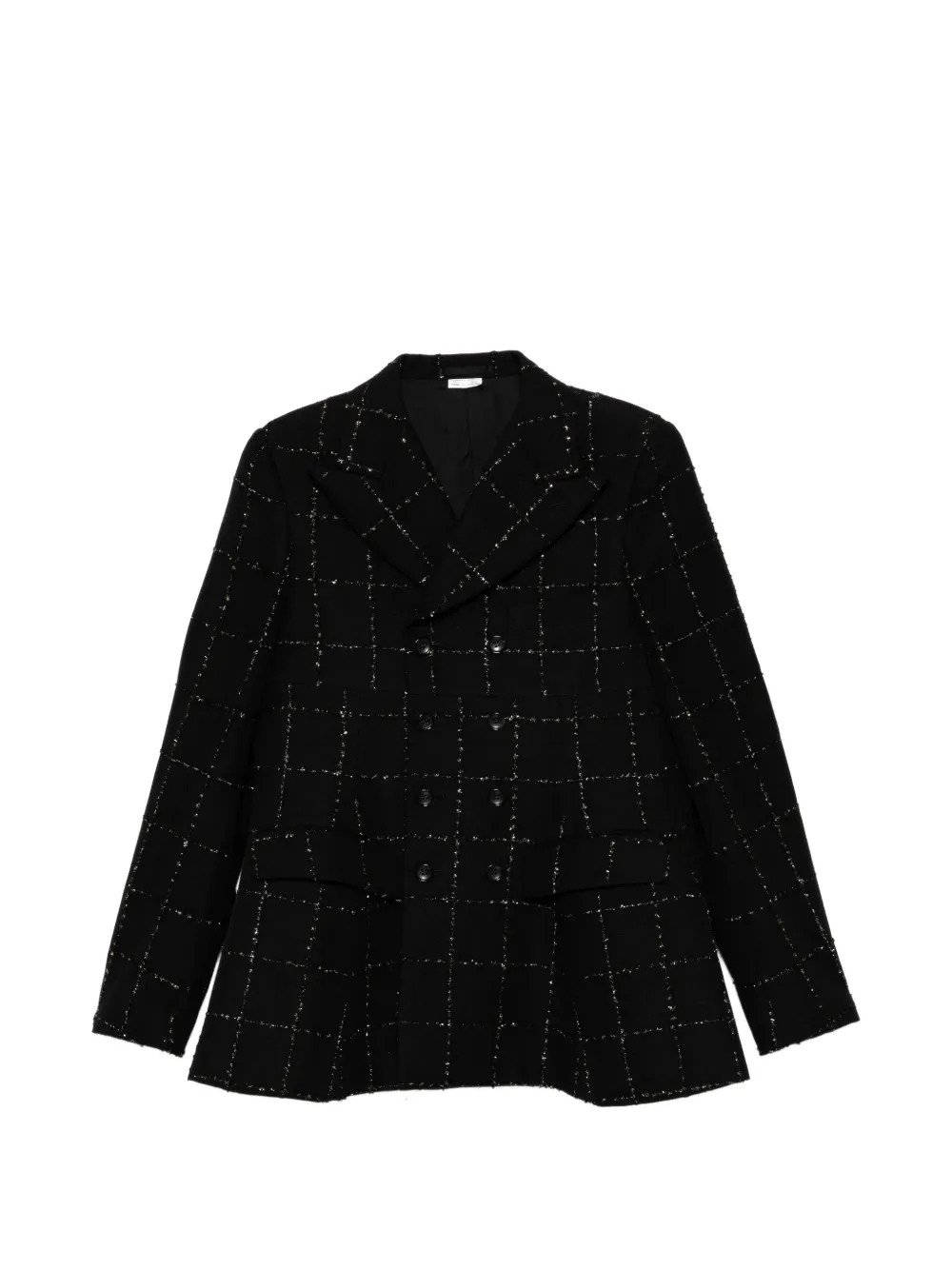 Comme des Garçons Homme Plus Kariertes Sakko mit Pailletten - Schwarz