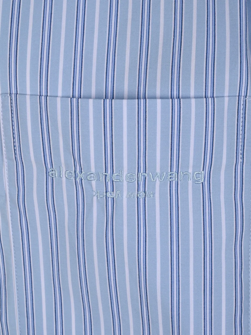 Alexander Wang Gesmockte gestreepte blouse met gelaagde tanktop Blauw