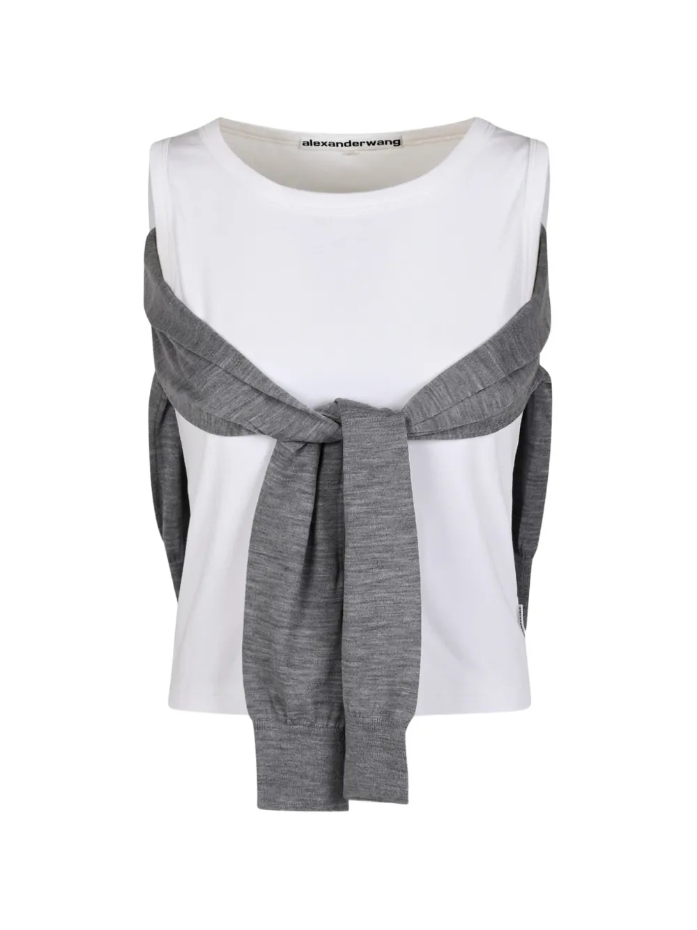 Alexander Wang layered tie-detail tank top - Bianco